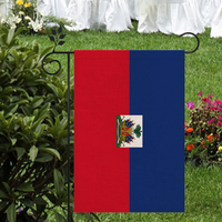 Drapeau d'Haïti en lin de haute qualité pour l'extérieur 12*18In Plus de styles au choix