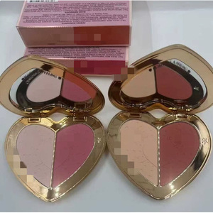 Palette de fard à joues bicolore en forme de cœur, 13 g, haute pigmentation, pour tous types de peau, rose - Product Image 1
