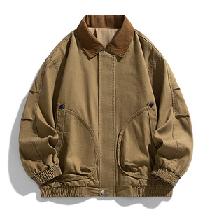 Veste pour hommes, <span class=keywords><strong>manteau</strong></span> d'affaires décontracté et polyvalent à revers pour hommes, veste ample en coton lavé de haute qualité, <span class=keywords><strong>grande</strong></span> <span class=keywords><strong>taille</strong></span> - Product Image 3