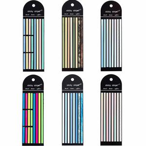 Assorted Multi-Color Long Strip Self-Adhesive Sticky Tabs <b>Memo</b> <b>Pads</b> Set 6 Themed Palettes Hanging Hole Card Packaging Page - Product Image 1