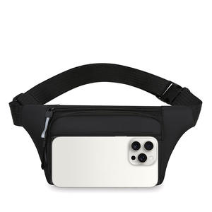 SOGO Riñonera deportiva unisex, color negro, resistente al agua, con compartimento con cremallera para teléfono y billetera - Product Image 2