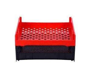 QS High Quality Food Grade Stackable Storage Bread Bakery Trays Mesh Stack Vented Plastic Crates Basket for Fruit Vegetables