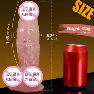 Bulk 7 Zoll Umfang Realistischer Dildo-Riesiges dickes Silikon mit doppelter Dichte und starkem Saugnapf Freisprech-G-Punkt-Anal spielzeug für Männer - Product Image 1