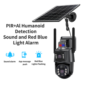 Cámara de Seguridad con Reflector Solar Económica, Visión Nocturna, Sensor CMOS, Audio Bidireccional, IP65 Impermeable, para Exteriores, con Tarjeta de Memoria 4G - Product Image 2