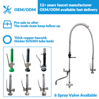 Grifo de Cocina de Latón de Alta Calidad 1.42GPM, Grifos Industriales de Agua Fría y Caliente de Latón para Fregadero, Venta al por Mayor para Hoteles