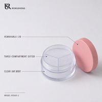 Pot cosmétique rond transparent en plastique de 71 mm, vide, avec tamis à 3 compartiments, pour emballage de maquillage – Vente en gros directe usine