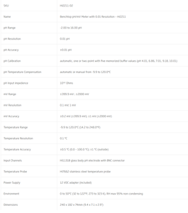 Medidor de PH/mV HANNA HI2211 con Resolución de 0.01 y 1 Año de Garantía - Product Image 2