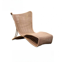 Chaise longue tressée en corde pour extérieur, idéale pour cour, villa, piscine, balcon, maison d'hôtes, jardin, terrasse, plage, patio