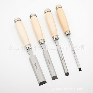Woodworking Chisel Set 6mm 12mm 18mm 24mm Straight Tip Wooden Handle Carving Tool For Woodworking Diy - Product Image 3