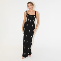 Ensemble deux pièces de luxe pour femme : haut corset à col carré orné de cristaux et jupe longue taille haute – Robe de soirée