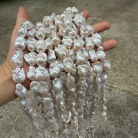 Perles baroques d'eau douce naturelles en vrac, qualité AA/A, blanches et violettes, 11-15 mm, emballage en boîte, brin pour la fabrication de bijoux