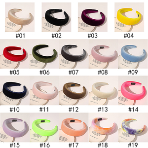 Diadema de terciopelo de color liso para mujer, venta al por mayor, banda ancha de tela gruesa de color liso para el cabello, accesorios de maquillaje para niñas, para invierno - Product Image 5