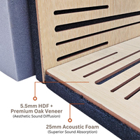 Diffuseur Acoustique en Bois Ondulé de 54 mm, en MDF Stratifié et Mousse, Moderne, Décoratif, Anti-Bruit, pour Studio d'Enregistrement
