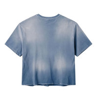 Kaos Vintage Custom Efek Cuci Biru Summer Blue Sunfade 2026, Kaos Warna Biru Efek Cuci, Kaos Efek Distressed, Kaos Acid Wash