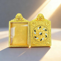 Colgante Thangka Taoísta de Acero Inoxidable con Baño de Oro de 18K, Caja de Alta Gama para Guardar Gau, Estuche Vacío para Collar