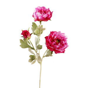 Flocked Miniature Peony <b>Artificial</b> <b>Flowers</b> Silk High Simulation Wedding Home Decoration Props - Product Image 4
