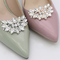 Décoration supérieure pour chaussures de mariée transfrontalières, fleur de chaussure en cristal amovible à talon haut, boucle en alliage de zinc, sabot monocouche