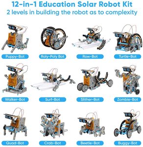 12-in-1 STEM giáo dục năng lượng mặt trời <span class=keywords><strong>Robot</strong></span> tự làm xây dựng kit đồ chơi điện tử mô hình Powered mặt trời thông minh cho trẻ em 'thí nghiệm khoa học - Product Image 4