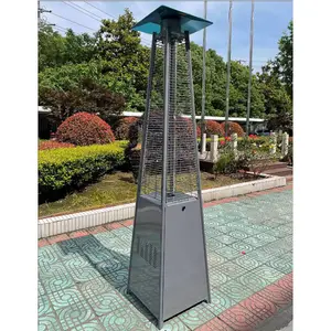 China Hot Outdoor Propane Gas Heater Garden Glass Tube Flame Pyramid Outdoor Patio Gas Heater On Sale