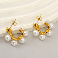 Pendientes de Perlas de Agua Dulce de Acero Inoxidable Electrochapado de Lujo Vintage Estilo Francés, Modernos, Elegantes, Versátiles y de Alta Gama