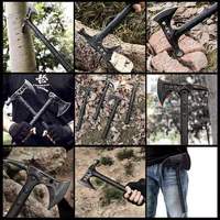 Haute qualité en Nylon fibre de verre poignée feu hache noir tactique chasse multi-fonction Camp hache couteau marteau hache