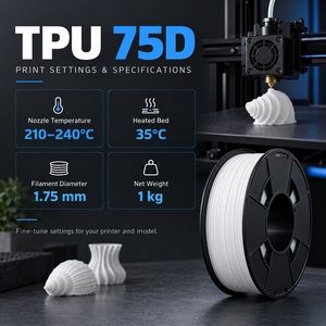 Filament d'impression 3D FDM TPU 75D 1,75 mm 1 kg résistant à l'abrasion pour pièces fonctionnelles - Product Image 2