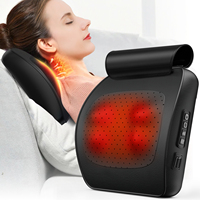Nouveau coussin de massage rotatif bidirectionnel avec 4 têtes massantes, dispositif de traction cervicale, télécommande, chauffage du dos, relaxant en PU
