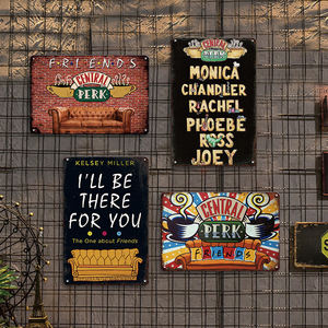 Plaque en métal de la <span class=keywords><strong>série</strong></span> télévisée Friends, décoration de café Central Perk, art mural pour le salon, cadeau pour les fans, plaque rétro nostalgique - Product Image 2