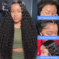 Perruques Lace Front Cheveux Humains Densité 250% Ondulées Profondes Pré-Pluckées Ligne de Cheveux Naturelle 13X4 HD Transparente pour Femmes