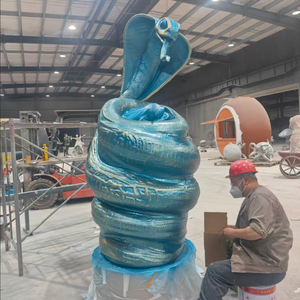 Scultura Personalizzata Grande in Fibra <span class=keywords><strong>di</strong></span> Vetro a Forma <span class=keywords><strong>di</strong></span> Cobra per Parchi a Tema e Progetti Zoo - Statua Moderna <span class=keywords><strong>di</strong></span> Rettili in FRP - Produttore - Product Image 1