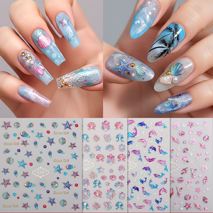Nuevo Lanzamiento, Venta Caliente, <span class=keywords><strong>Uñas</strong></span> de Plástico 5D con Relieve Realista de <span class=keywords><strong>Girasol</strong></span>, Mariposa Azul, Flor de Clavel, Ecológicas y No Tóxicas - Product Image 5