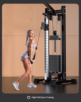 Machine de musculation professionnelle à double poulie pour la maison, réglable en hauteur, pour exercices de pectoraux, épaules et dos, avec cadre en acier robuste