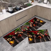 Tapis de sol de cuisine en matériau absorbant lavable pour salon, motif floral moderne, antidérapant, luxueux