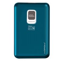 Wopow PD28LCD 20000MAH Batería Externa Portátil para Laptop con Pantalla Digital de Polímero de Litio, Carga Rápida de 20W/22.5W, Impermeable, Ultra Delgada, Doble Salida