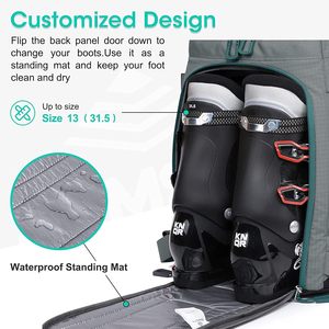Échantillon gratuit 50L Sac à dos de voyage avec bottes de ski, snowboard, gants, lunettes, casque de ski et accessoires - Product Image 3