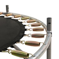 Trampolín Multifuncional 4 en 1 de 55 Pulgadas para Niños con Red de Protección, Saco de Boxeo y Anillos