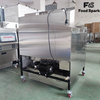 Friteuse à gaz grande capacité avec filtre à huile, équipement de cuisine professionnel à double cuve