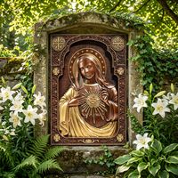 Sculpture en bronze sur mesure « Cœur Immaculé » – Dimensions ajustables et installation par des experts pour espaces sacrés