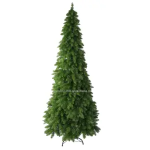 O OEM conduzido artificial magro do metal verde personalizado ilumina o PVC Item Style Time Stand Packing Christmas Tree