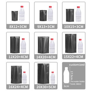 Bolsa de pie de almacenamiento de papel de aluminio negro mate de color de alta calidad bolsa de plástico de grado alimenticio con embalaje de cremallera para la industria - Product Image 2