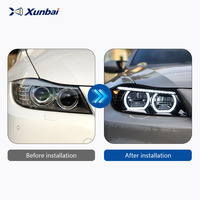 Ensemble de phares pour BMW Série 3 E90 2009-2012, style M5 Thunder, phares à LED bicolores, yeux d'ange, pièce de modification automobile