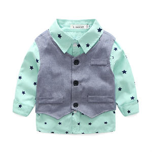 เสื้อผ้าเด็กผู้ชายสำหรับฤดูใบไม้ร่วง ขายส่ง ชุดเสื้อกั๊กและกางเกงพร้อมเสื้อโปโล สำหรับการซื้อขายออนไลน์ - Product Image 3