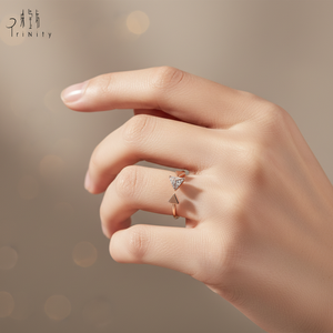 High Quality Wholesale Minimalist Elegant Fine Trendy <b>Ring</b> Jewelry Hand <b>Crafted</b> 18K Solid Rose Gold Real Natural Diamonds <b>Ring</b> - Product Image 4
