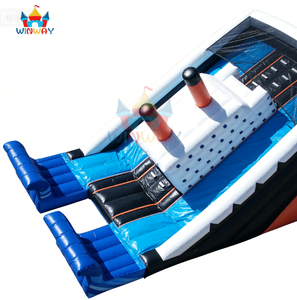 Tobogán Inflable Gigante de Doble Carril Azul y Blanco con Diseño de Camión de Bomberos, Piscina de Agua para Niños y Adultos, Precio de Fábrica - Product Image 2