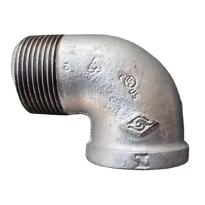 Galvanized 90 Degree Inner And Outer Wire Elbows Threaded Connection With Round Head OEM Supported Casting Technique
