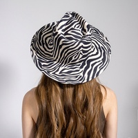 Chapeau Fedora Tendance Femme en Laine 100% Imprimé Léopard Zèbre, Style Britannique, Bord de 8 cm, Collection Printemps 2026