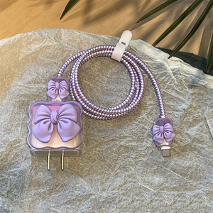 เคสป้องกันสายชาร์จรูปโบว์ผู้หญิง20W 3D สำหรับ iPhone USB เคสป้องกันสำหรับโทรศัพท์ - Product Image 6