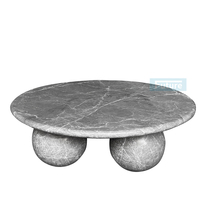 100 pur marbre rond haut luxe gris marbre Table basse Table à thé avec jambe en forme de boule pour la maison salon fête concepteur