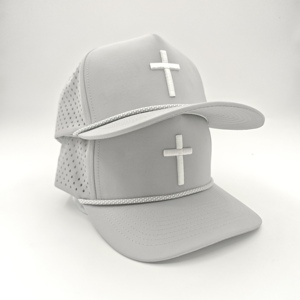 Clubhouse Standard 5 Panel Golf Cap Custom Embroidery Logo Low MOQ OEM Laser Perforated Quick Dry <b>Waterproof</b> Premium Quality - Product Image 3