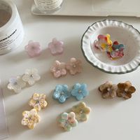 YJL Wholesale – Nouveauté ! Mini pinces à cheveux en acétate, motif floral, décorées de strass, multicolores, effet marbré, pour filles, usage quotidien